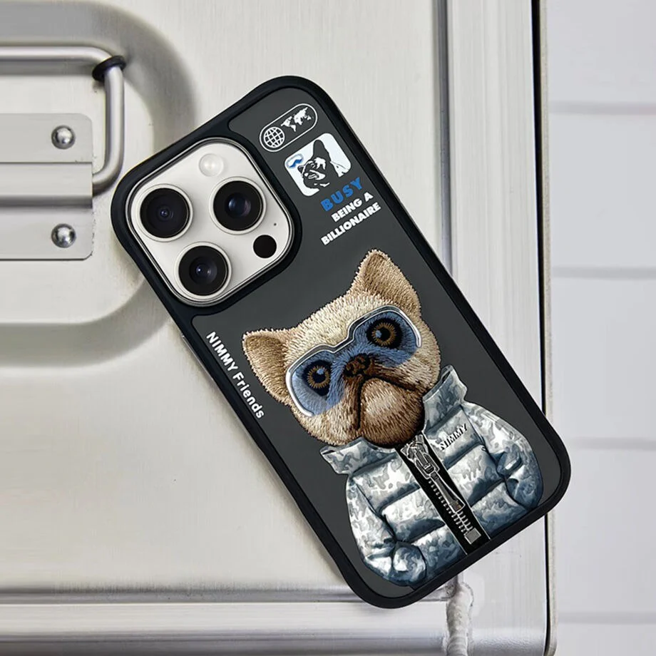 NIMMY iPhone 15 Pro Max Nimmy Resmi Nakışlı Ceket Serisi Arka Kapak – Köpek