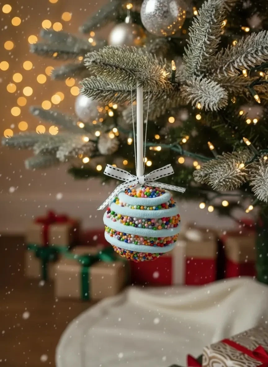 Tekli Rengarenk Lolipop/Şekerleme Görünümlü Yılbaşı Ağacı Süsü