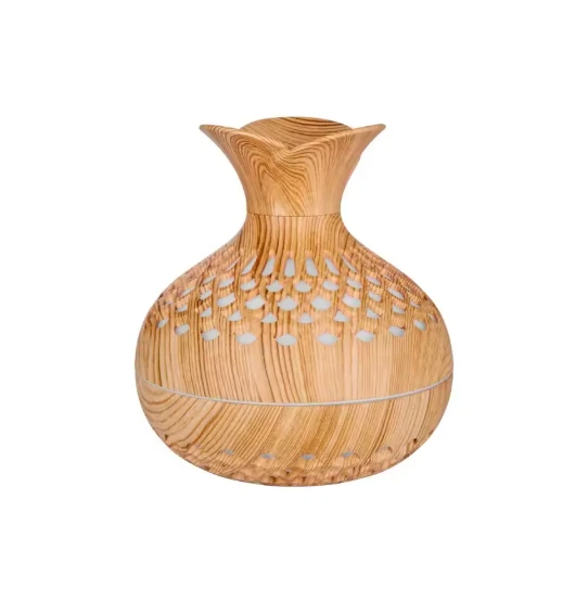 Ultrasonik Hava Nemlendirici Buhar Makinesi 300Ml LED Işıklı Aroma Difüzörü Ahşap Görünüm