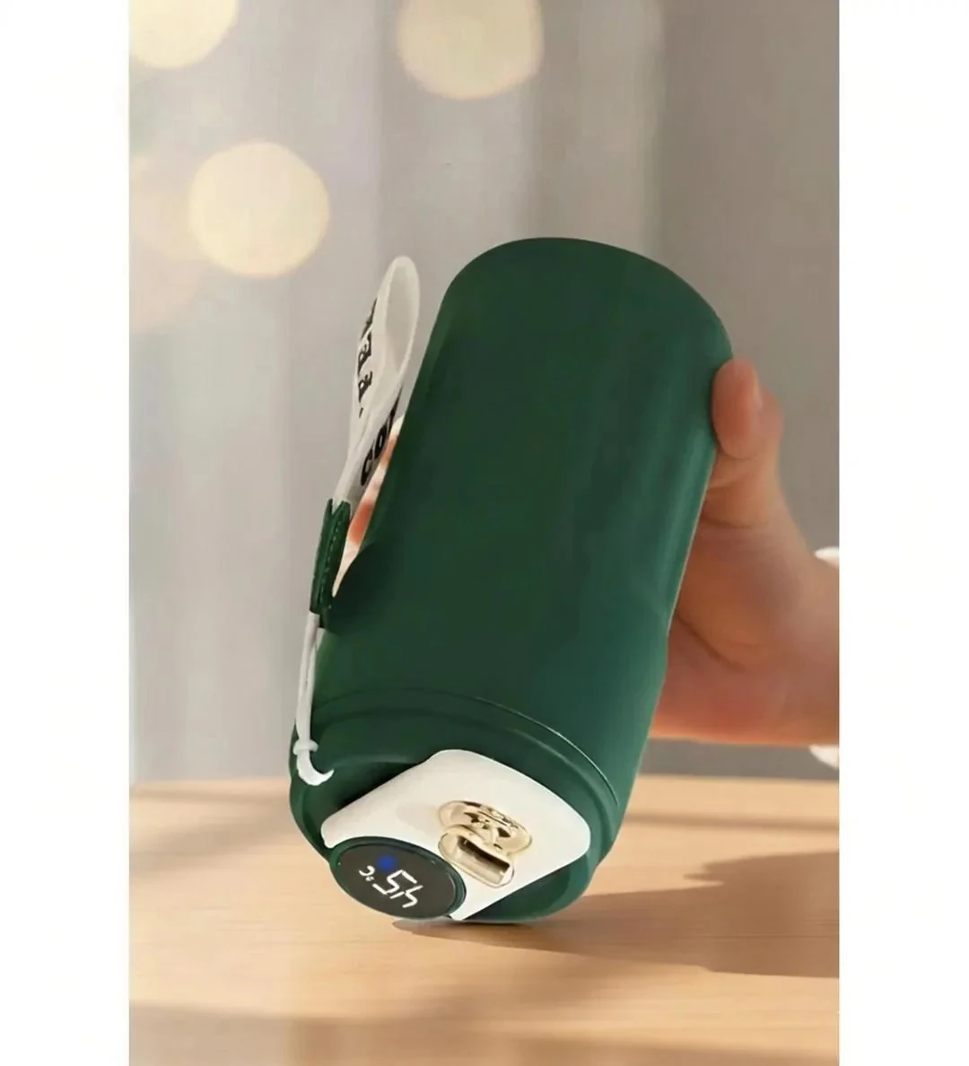 Tutma Askılı Yeşil Renkli Dereceli Akıllı Termos 450ML