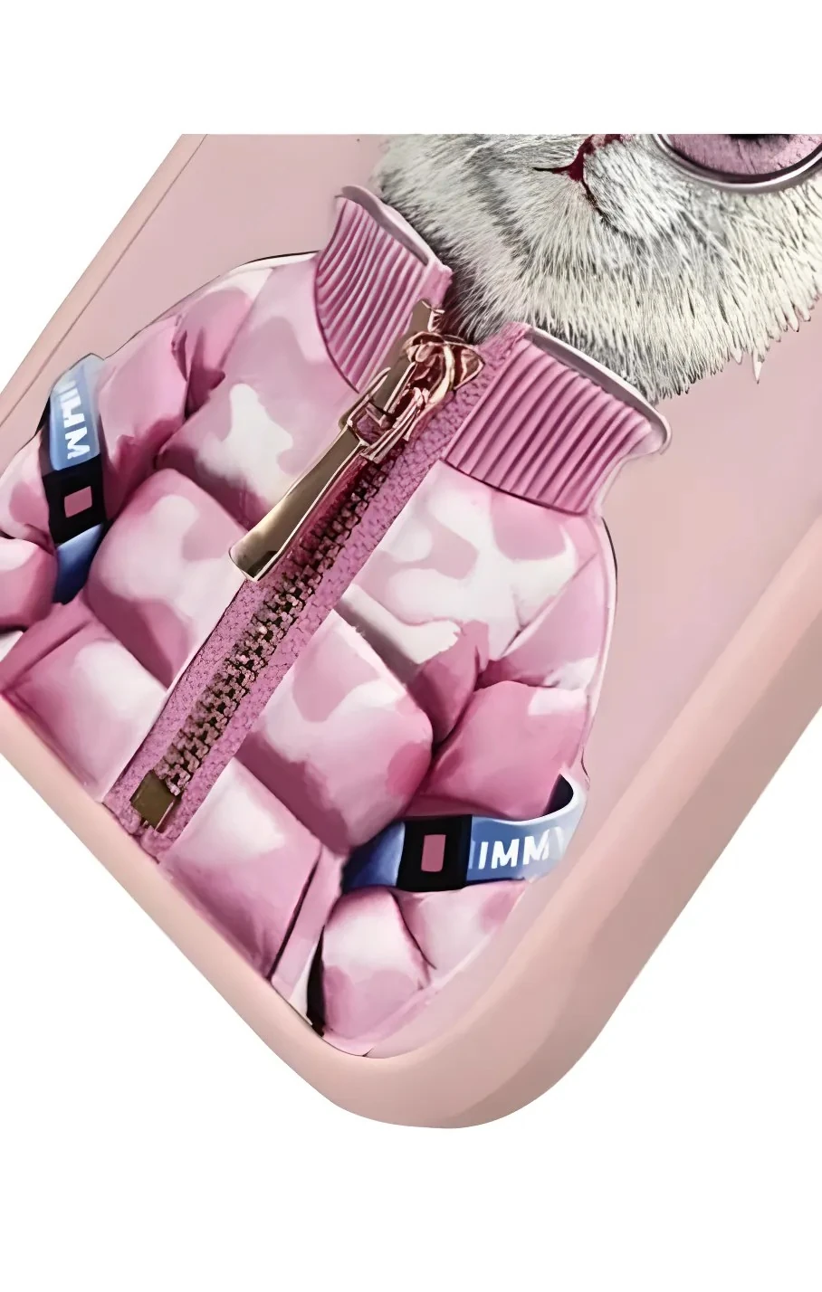 Nimmy iPhone 16 Pro Max Uyumlu 3D Gözlük Fermuar Beauty Kedi Nakış İşlemeli Kabartmalı Cool Cute Kılıf