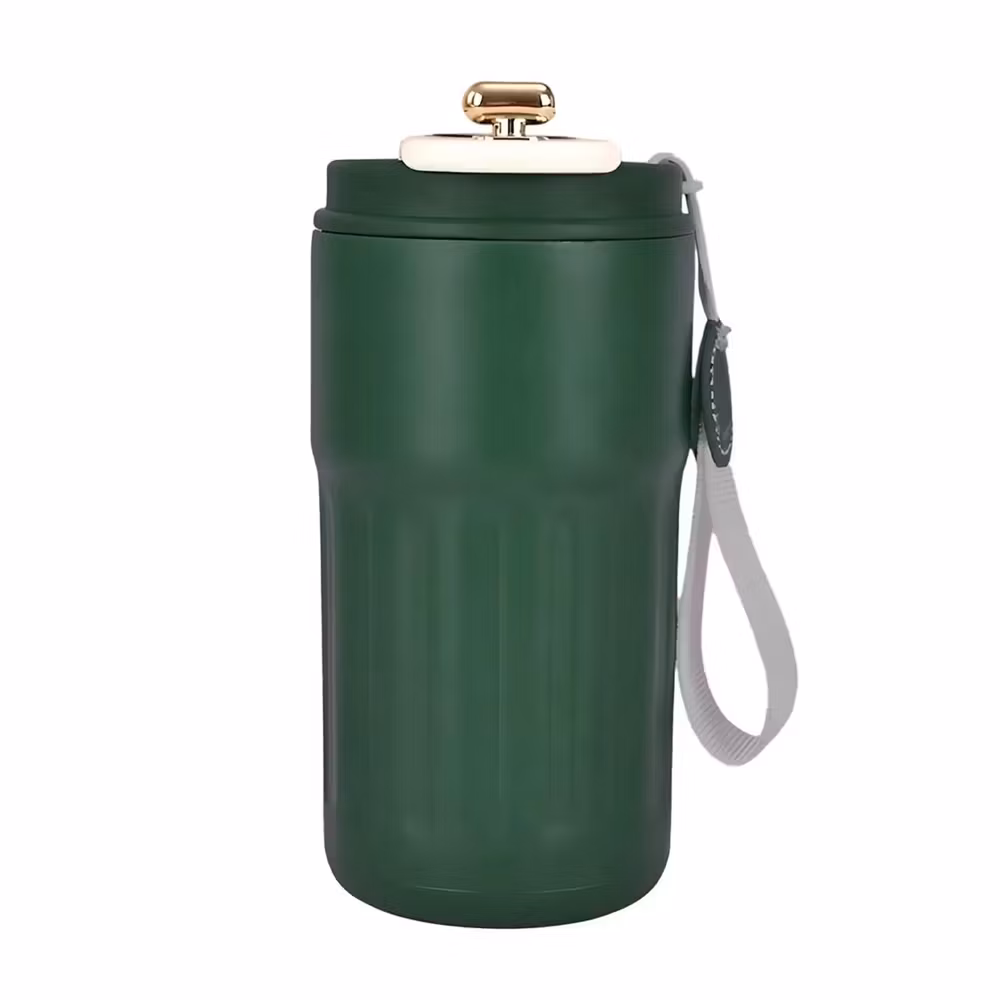 Tutma Askılı Yeşil Renkli Dereceli Akıllı Termos 450ML