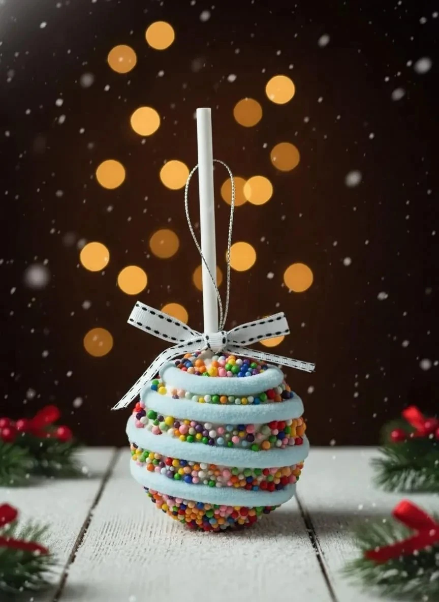 Tekli Rengarenk Lolipop/Şekerleme Görünümlü Yılbaşı Ağacı Süsü