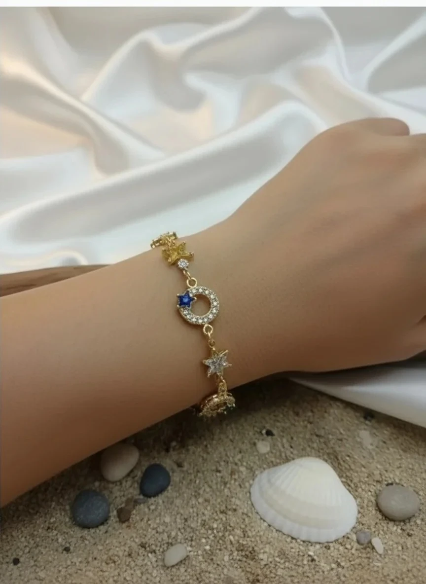 Renkli Taşlı Çiçek Bileklik