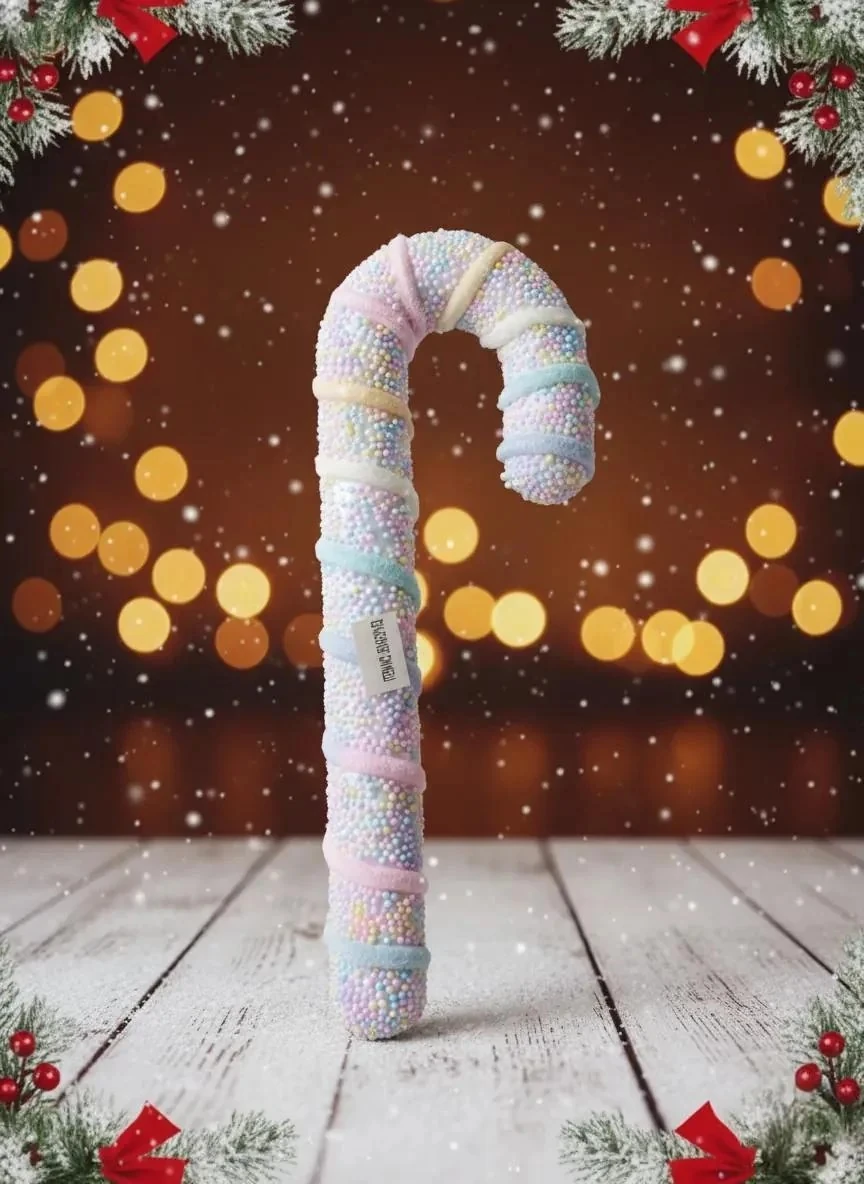 Tekli Rengarenk Candy Cane (Şeker Bastonu) Yılbaşı Ağacı Süsü 32cm