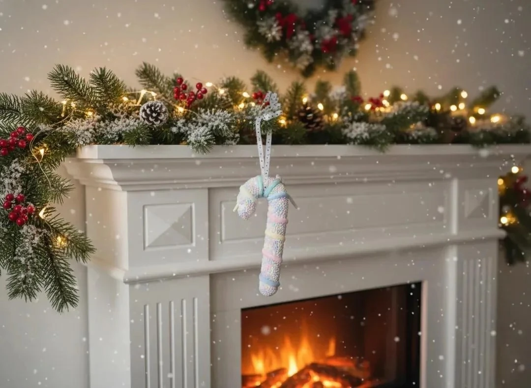 Tekli Rengarenk Candy Cane (Şeker Bastonu) Yılbaşı Süsü 20cm