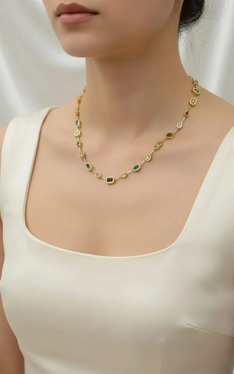 Altın Renkli Element Tam Tur Çelik Kolye