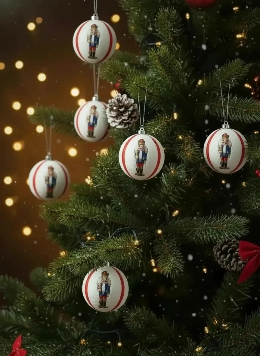 3'lü Kurşun Asker Figürlü Kumaş Yılbaşı Ağacı Süsü Seti 8 cm