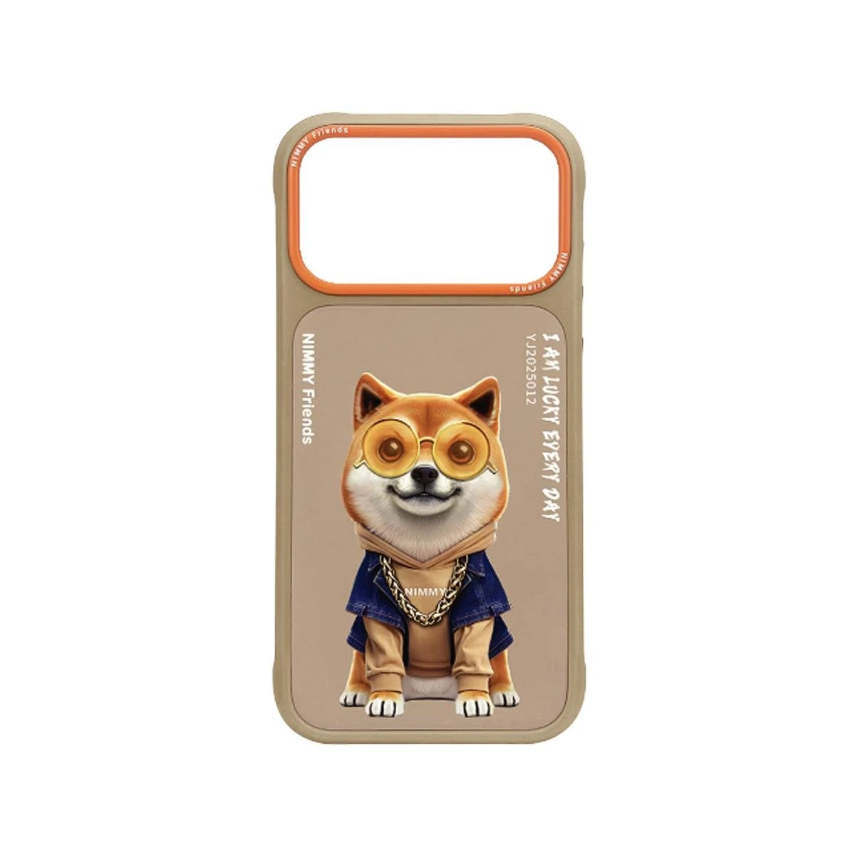 Nimmy iPhone 17 Pro Uyumlu 3D Gözlük Shiba Köpek Detaylı Nakış İşlemeli Kabartmalı Cool Glasses Kılıf