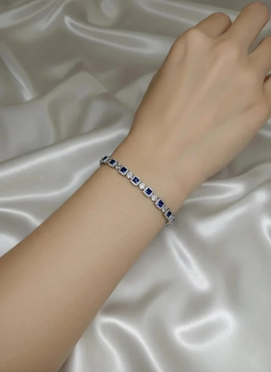 Lacivert Taşlı Zirkonyum Bileklik
