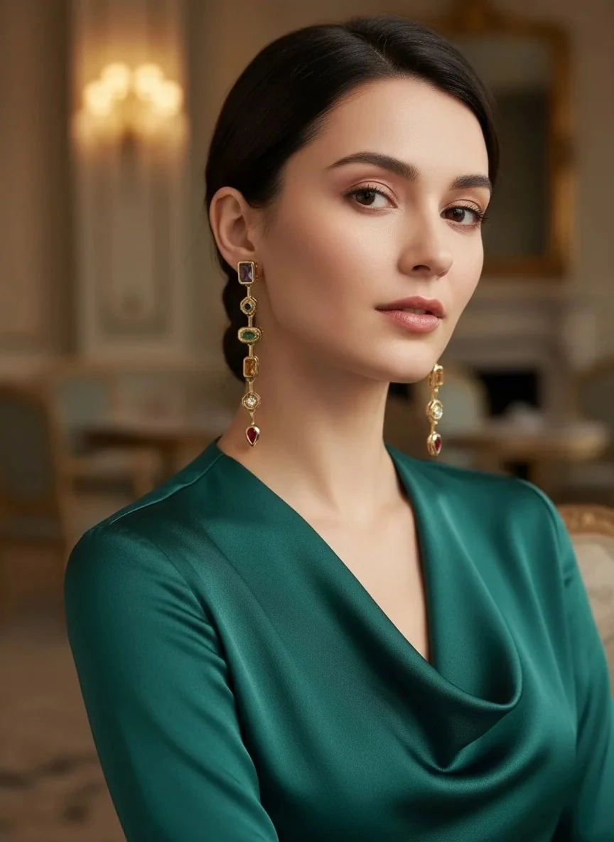 Zirkon Renkli Y Küpe