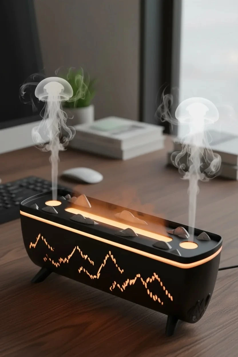 Hava Nemlendirici ve Aromaterapi Makinesi - 3 Renk Led Işık