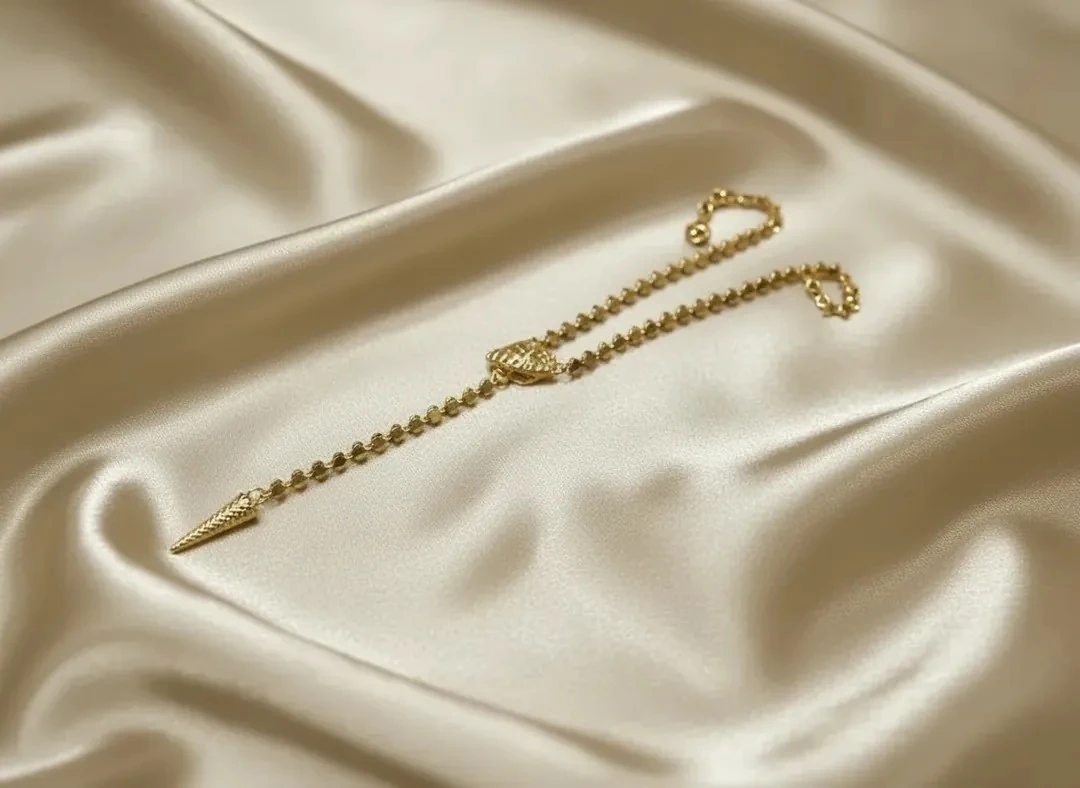 Yılan Başlı Boncuk Zincirli Paslanmaz Çelik Altın Kolye Gerdanlık