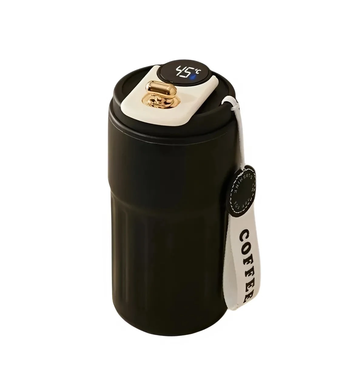Tutma Askılı Siyah Renkli Dereceli Akıllı Termos 450ML