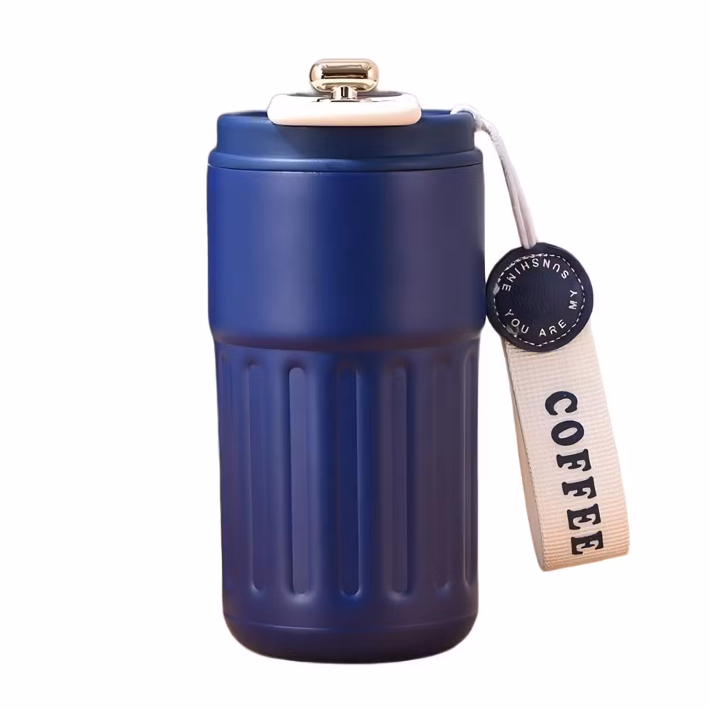 Tutma Askılı Lacivert Renkli Dereceli Akıllı Termos 450ML