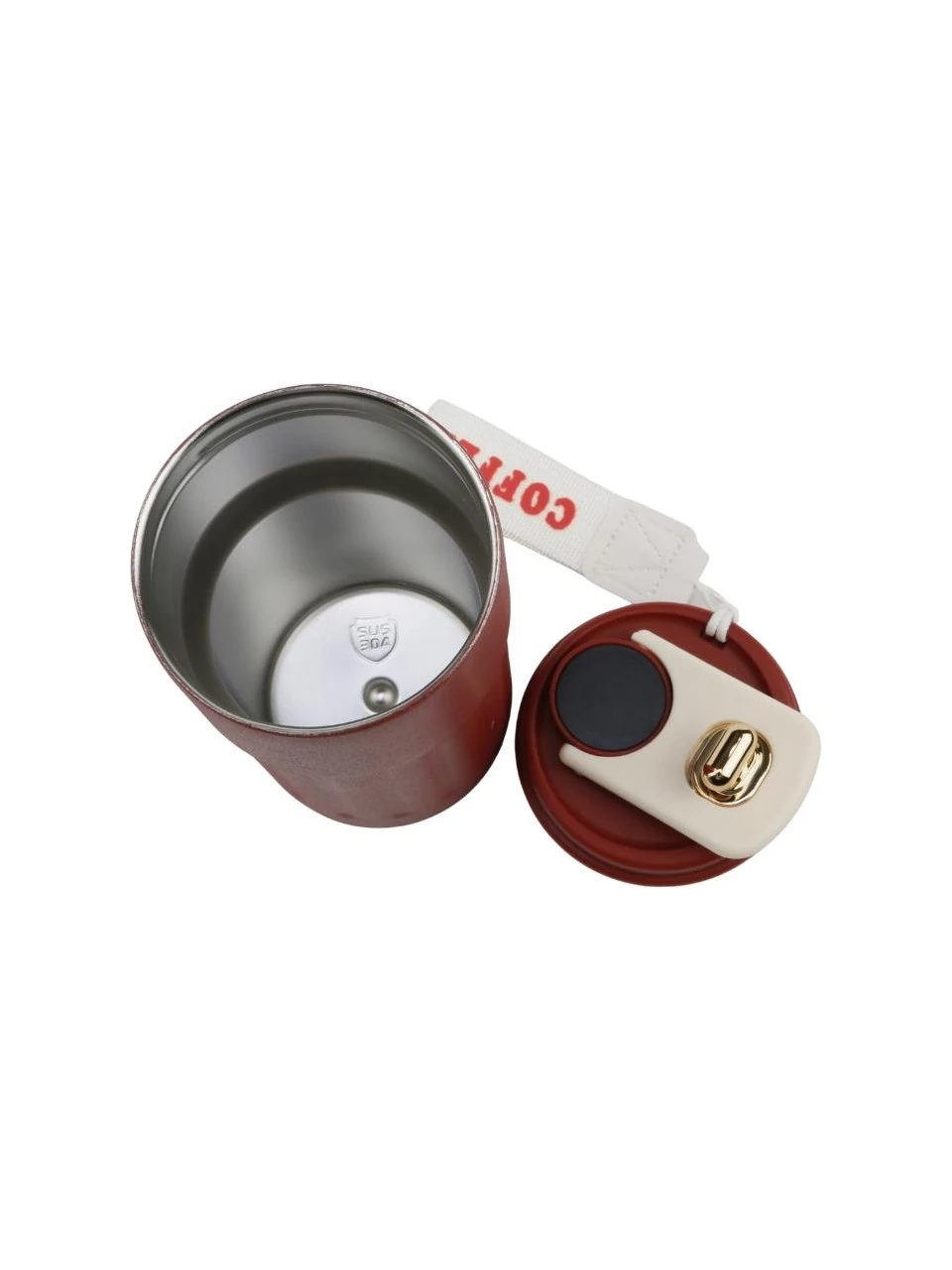 Tutma Askılı Kırmızı Renkli Dereceli Akıllı Termos 450ML