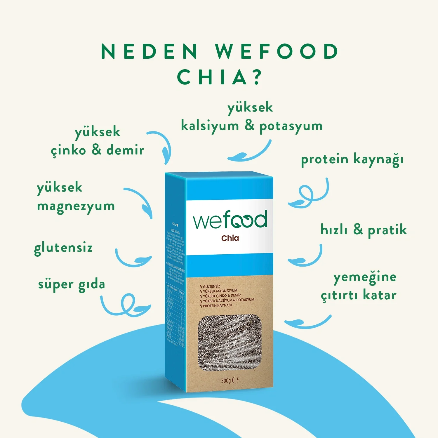 Siyah Chia  (Yüksek Lif) 400gr - Biokent Glutensiz