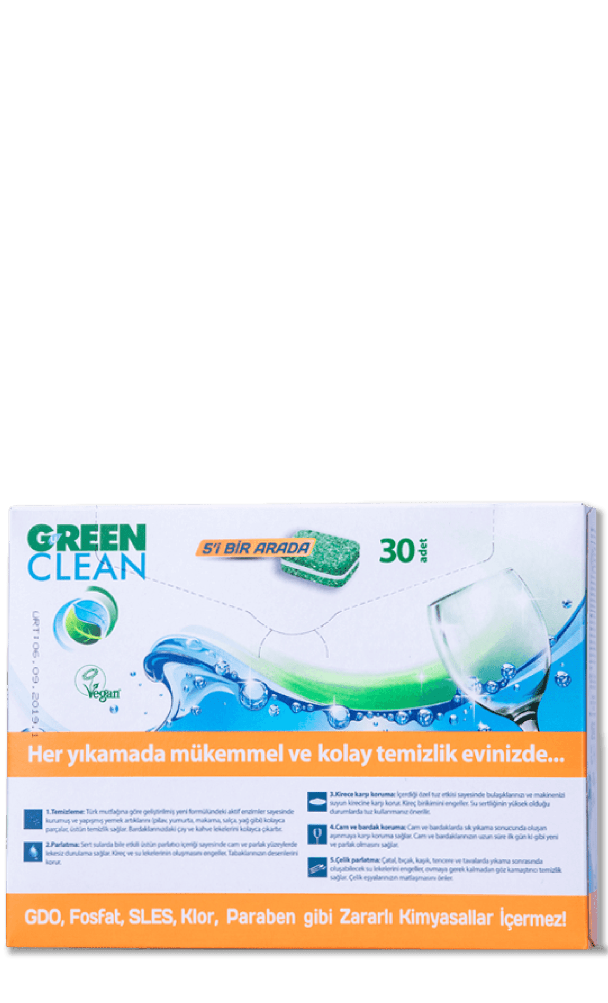 U Green Clean Organik Bulaşık Makinesi Tableti  30 lu