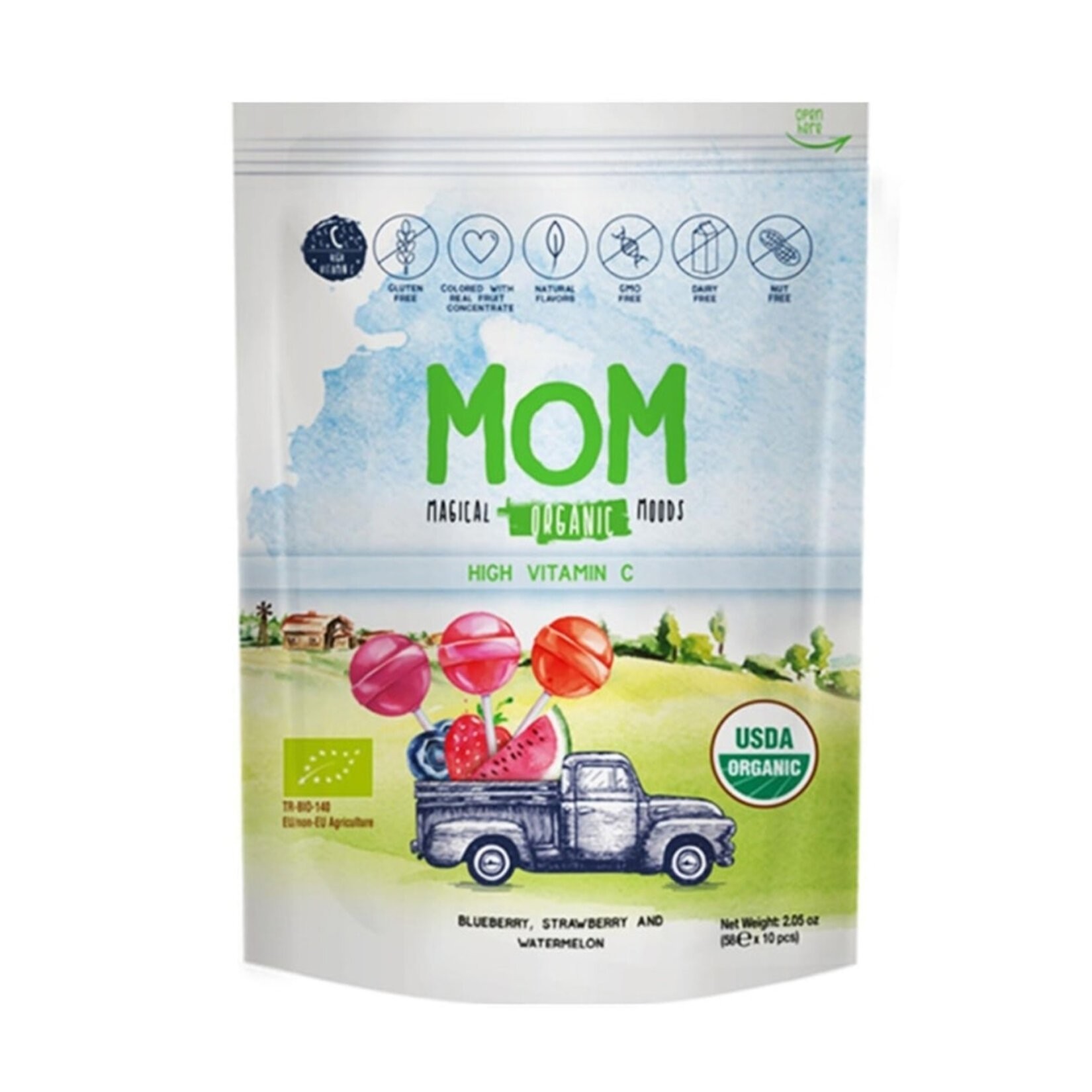 Mom C Vitaminli Organik Lolipop 58G x 10 Adet
