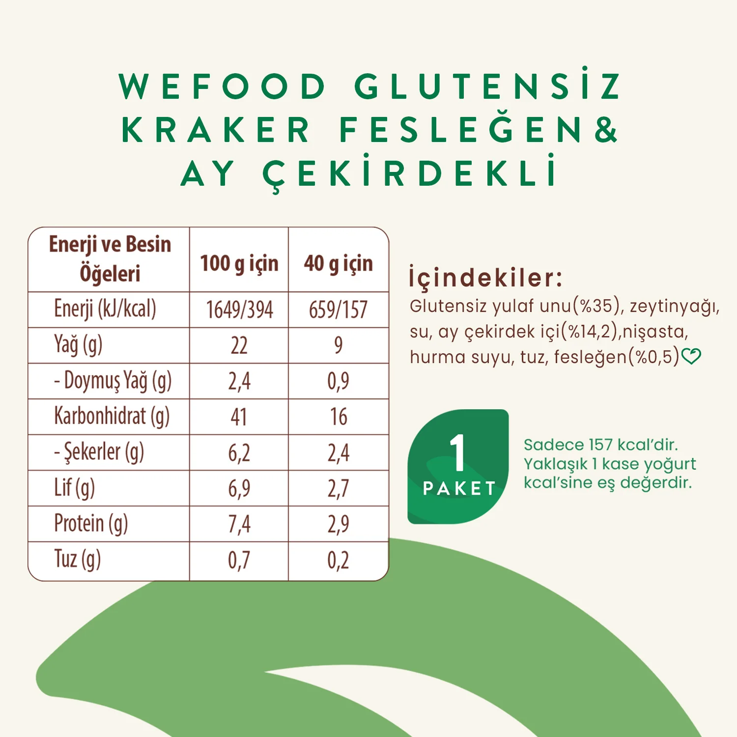 Wefood Fesleğenli Kraker 40 gr
