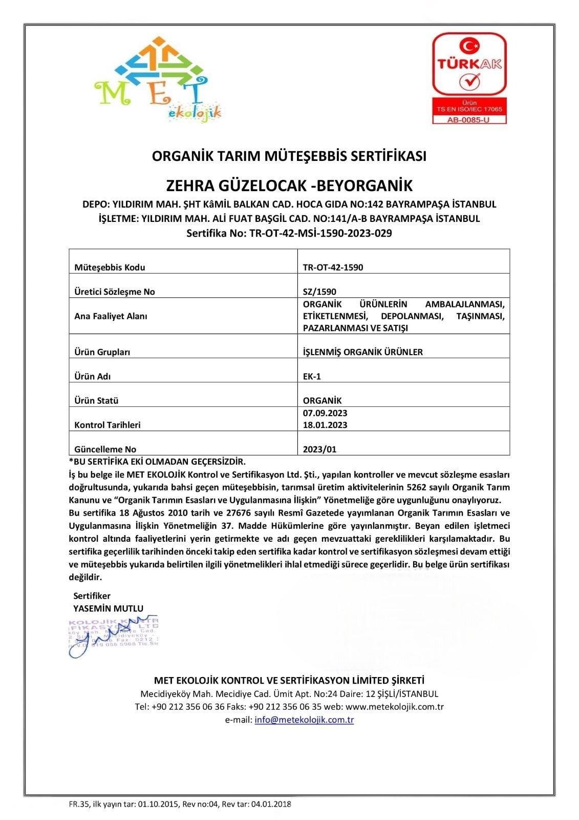 Organik Sertifilalı Bebek Ek Gıdaya Uygun Tarhana 350gr