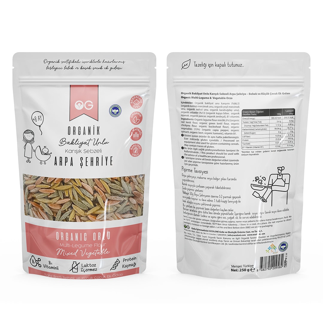 Organik  Makarnası Bakliyat Unlu Arpa Şehriye 250gr