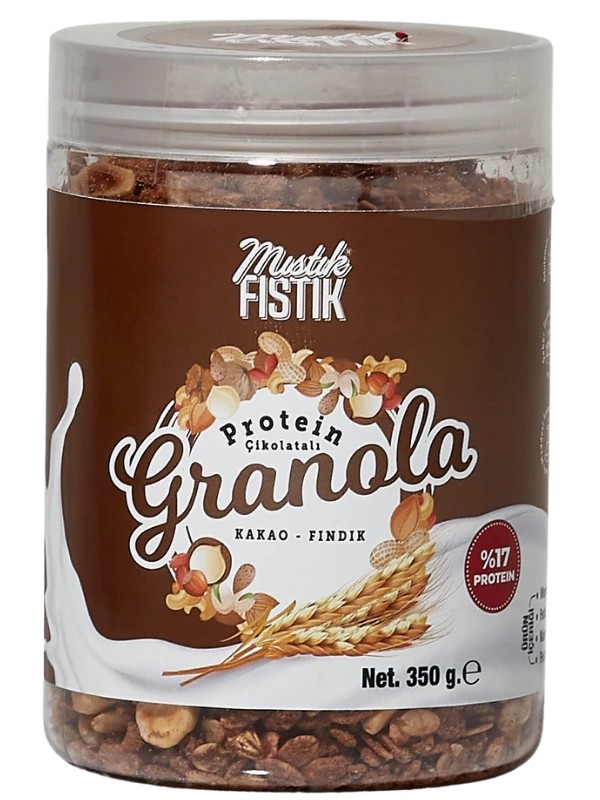 Glutensiz Whey Proteinli Kakao Fındık Granola