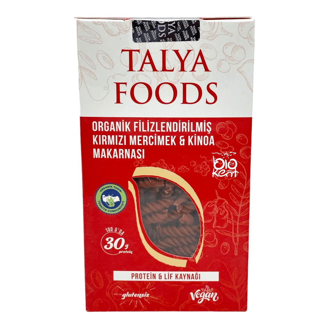 Talya Foods Glutensiz Filizlenmiş Kırmızı Mercimek & Kinoa Makarnası 200gr - Biokent Glutensiz