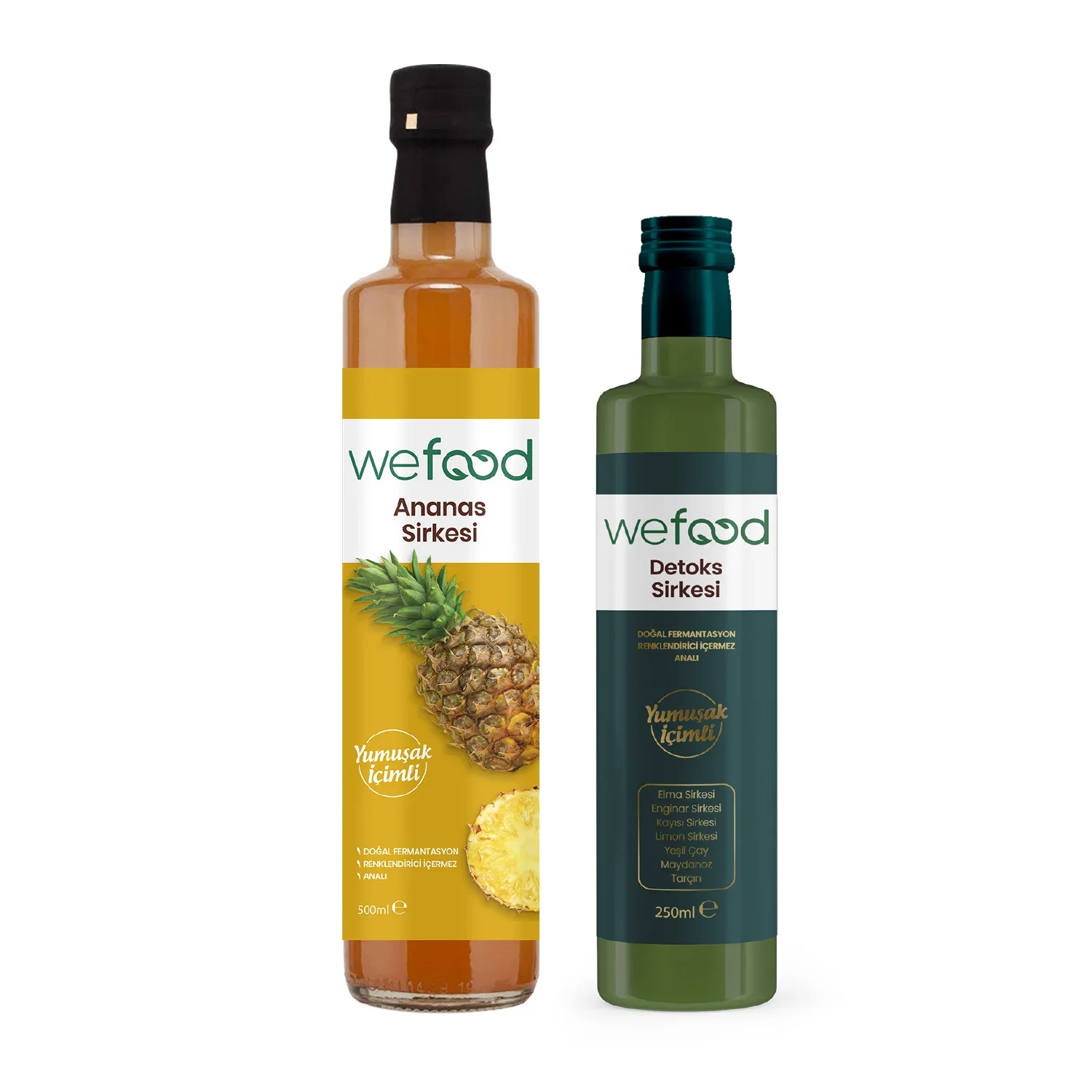 Wefood Ananas Sirkesi 500 ml + Wefood Detoks Sirkesi 250 ml