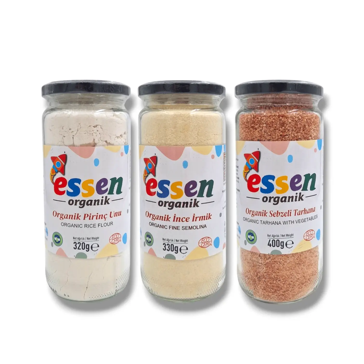 Organik Tarhana - Organik İrmik ve Pirinç Unu 3'lü set 400gr