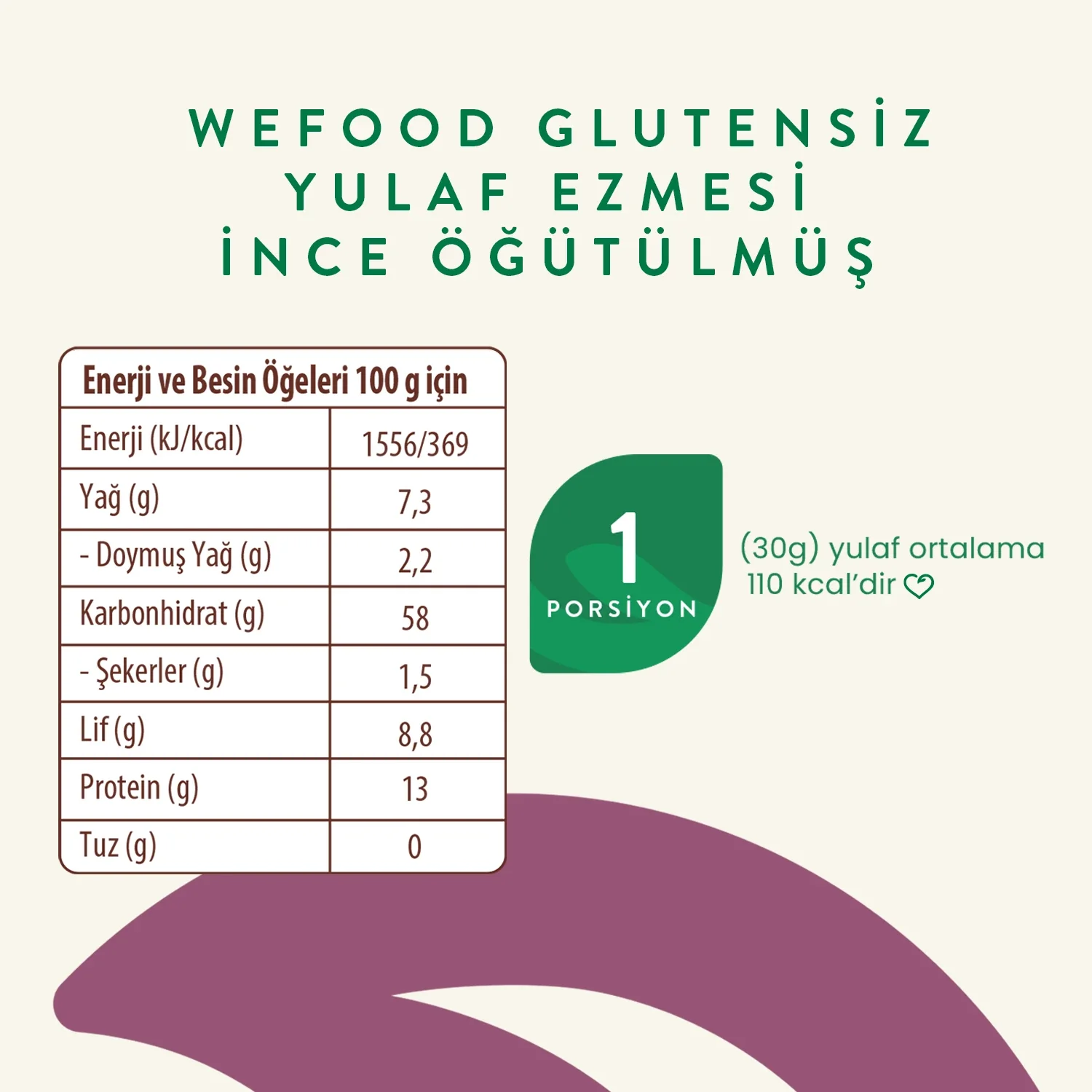 Wefood İnce Öğütülmüş Glutensiz Yulaf Ezmesi 300 gr