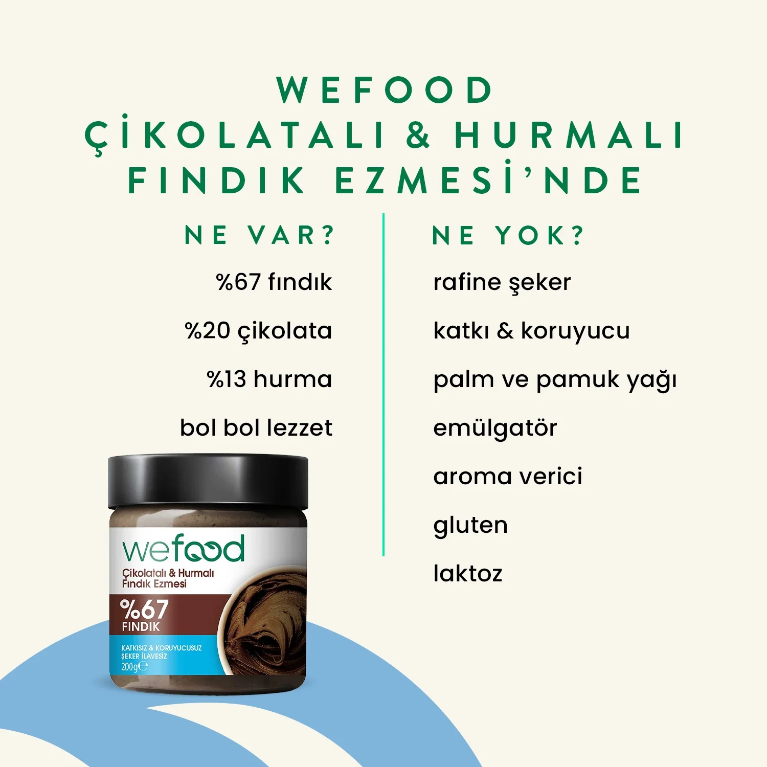 Çikolatalı Hurmalı Fındık Ezmesi 180gr - Biokent Glutensiz