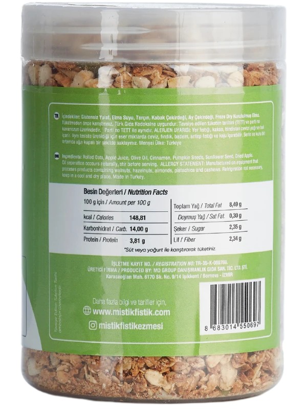 Glutensiz Elma Tarçın Granola 350 g.