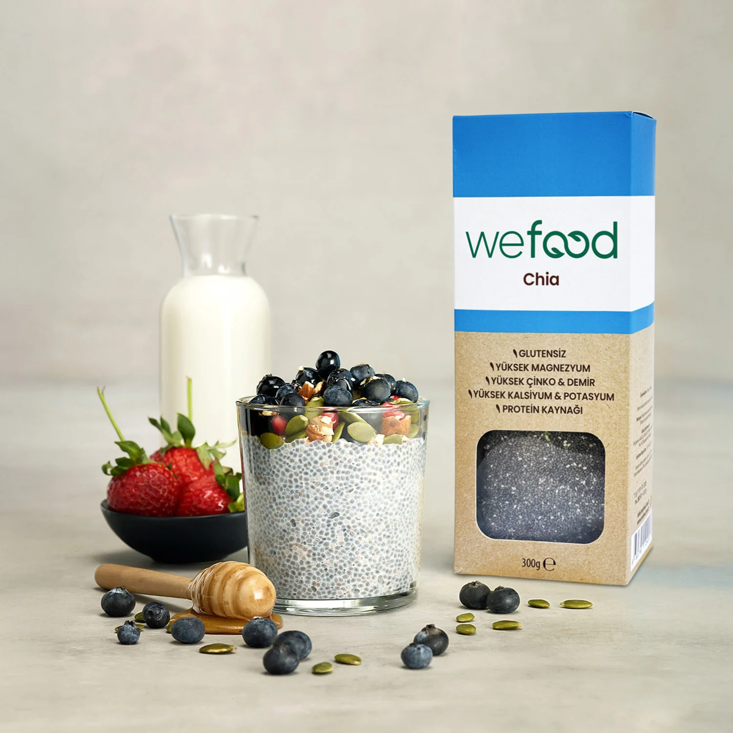 Siyah Chia  (Yüksek Lif) 400gr - Biokent Glutensiz