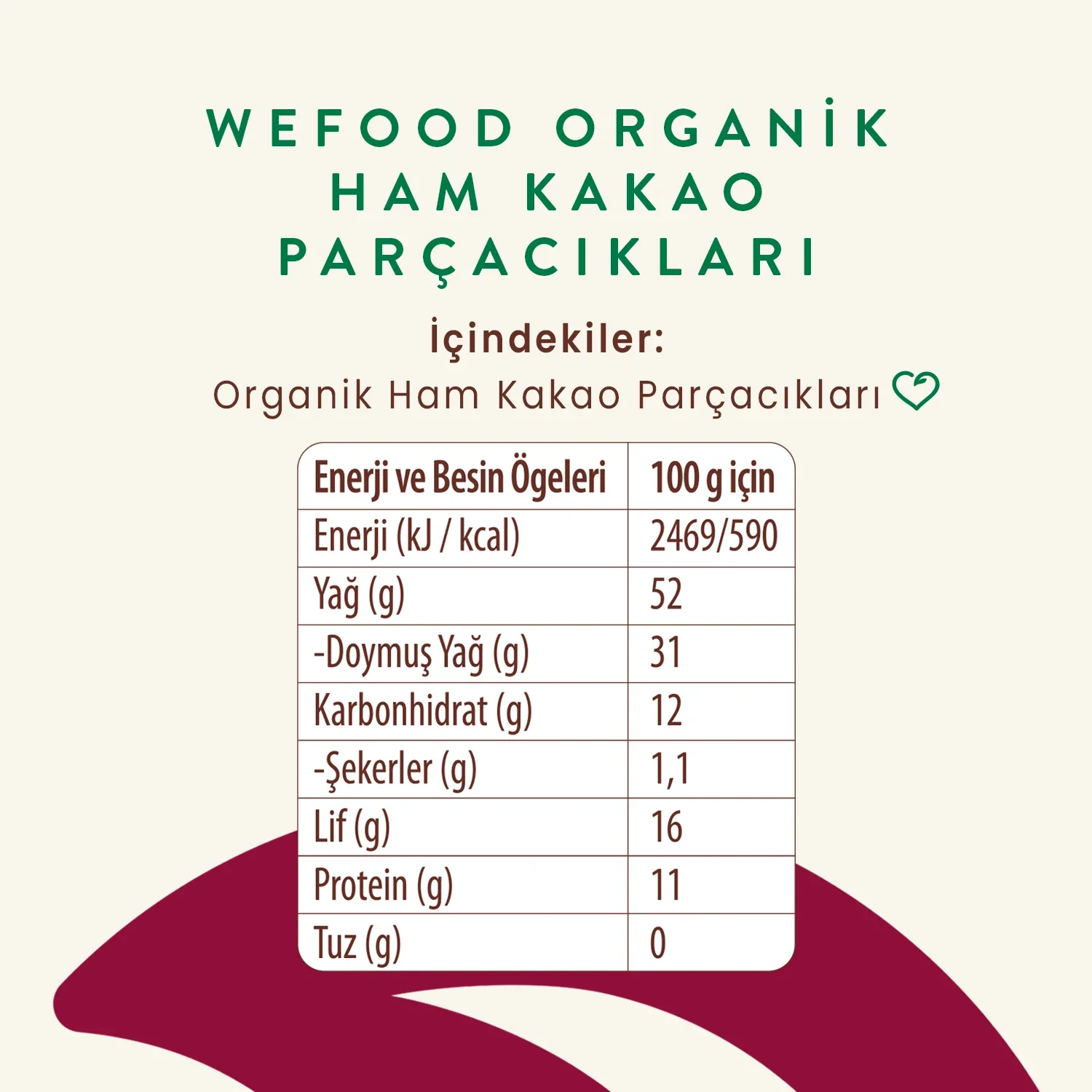 Ham Kakao Parçacıkları 150gr - Biokent Glutensiz