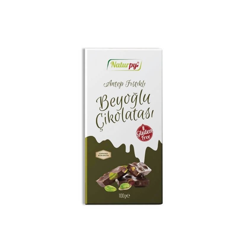 Naturpy Glutensiz Antep Fıstıklı Beyoğlu Çikolatası 100gr