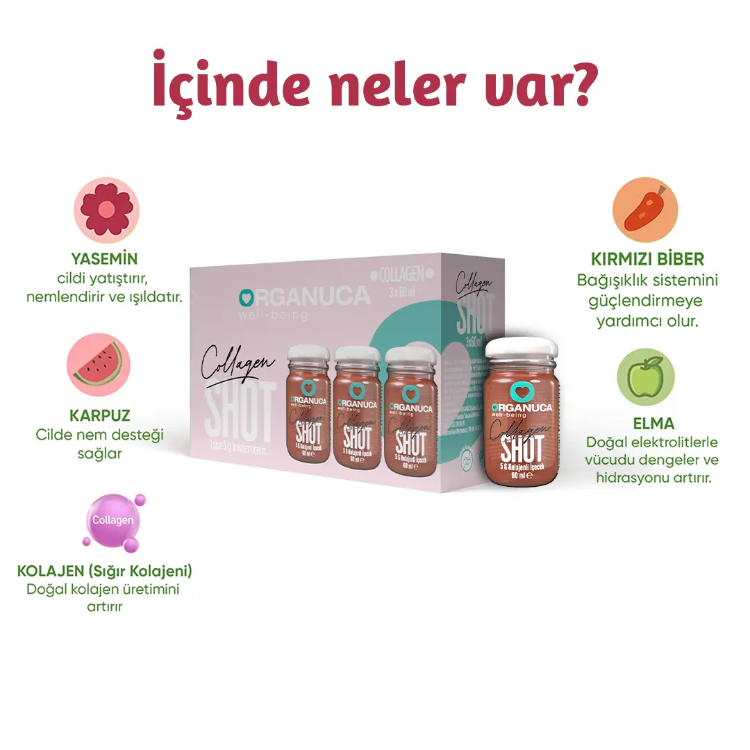 Organuca Kolajen Shot 3'lü Paket - Biokent