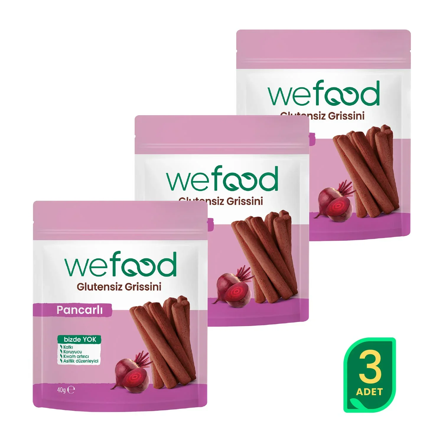 Wefood Glutensiz Grissini Pancarlı 40 g 3'lü