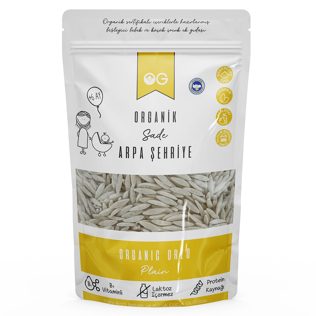 Organik  Makarnası Sütsüz Yumurtasız Arpa Şehriye 250gr +7 Ay
