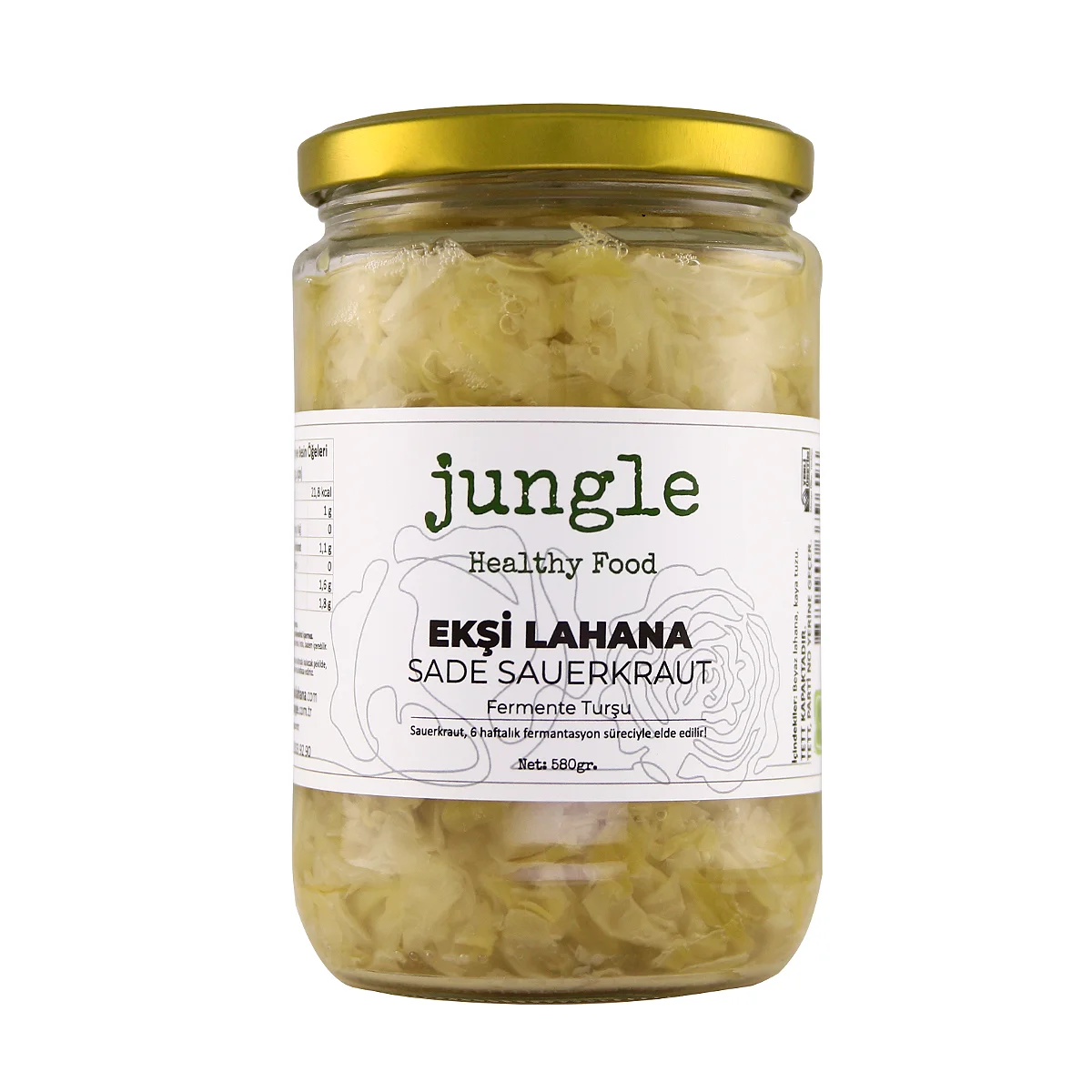 Jungle Ekşi Lahana Sauerkraut Sade 580gr