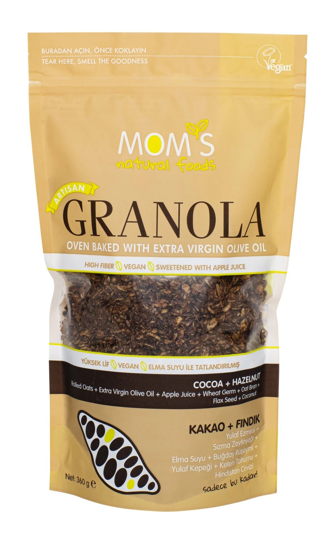 Mom's Kakao - Fındık GRANOLA 360g - Biokent Glutensiz