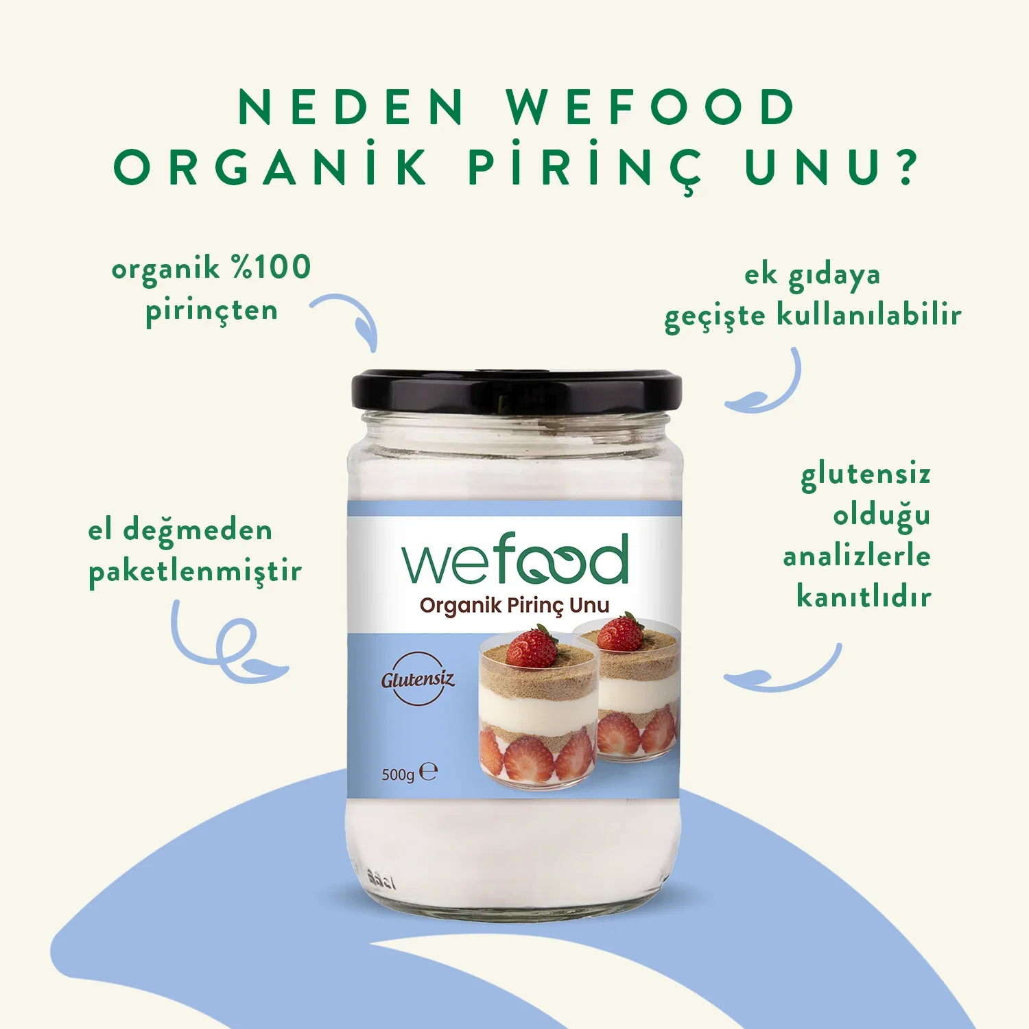 Wefood Organik Pirinç Unu 500 gr 2'li