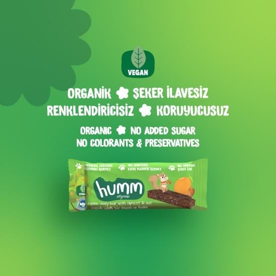 Humm Organik Kayısılı Fındıklı Yulaf Bar 27 gr - Biokent Bebek