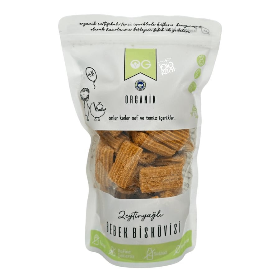 Organik Bebek Ek Gıdaya Uygun Bisküvisi 300 Gr +6 Ay -Biokent Bebek
