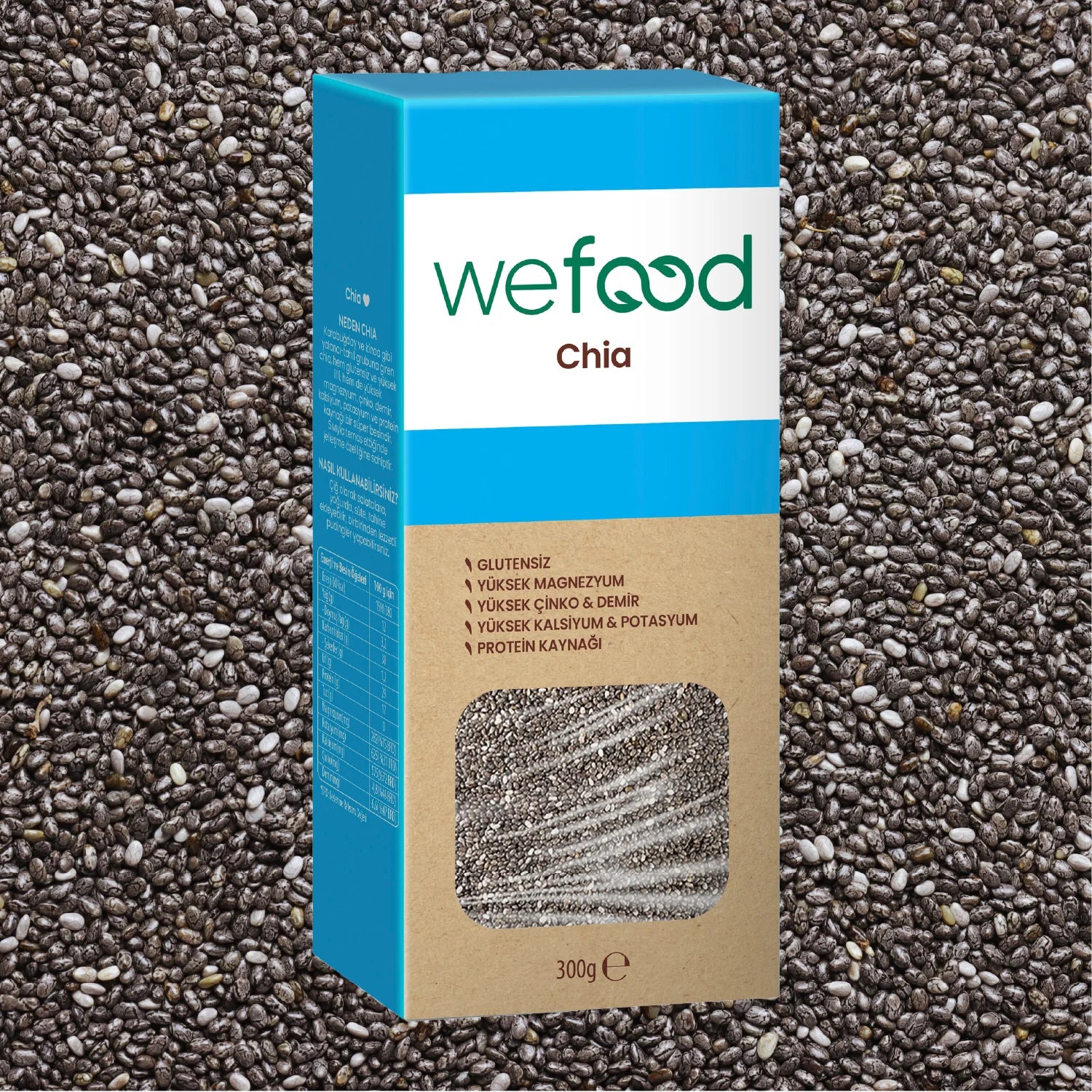 Siyah Chia  (Yüksek Lif) 400gr - Biokent Glutensiz
