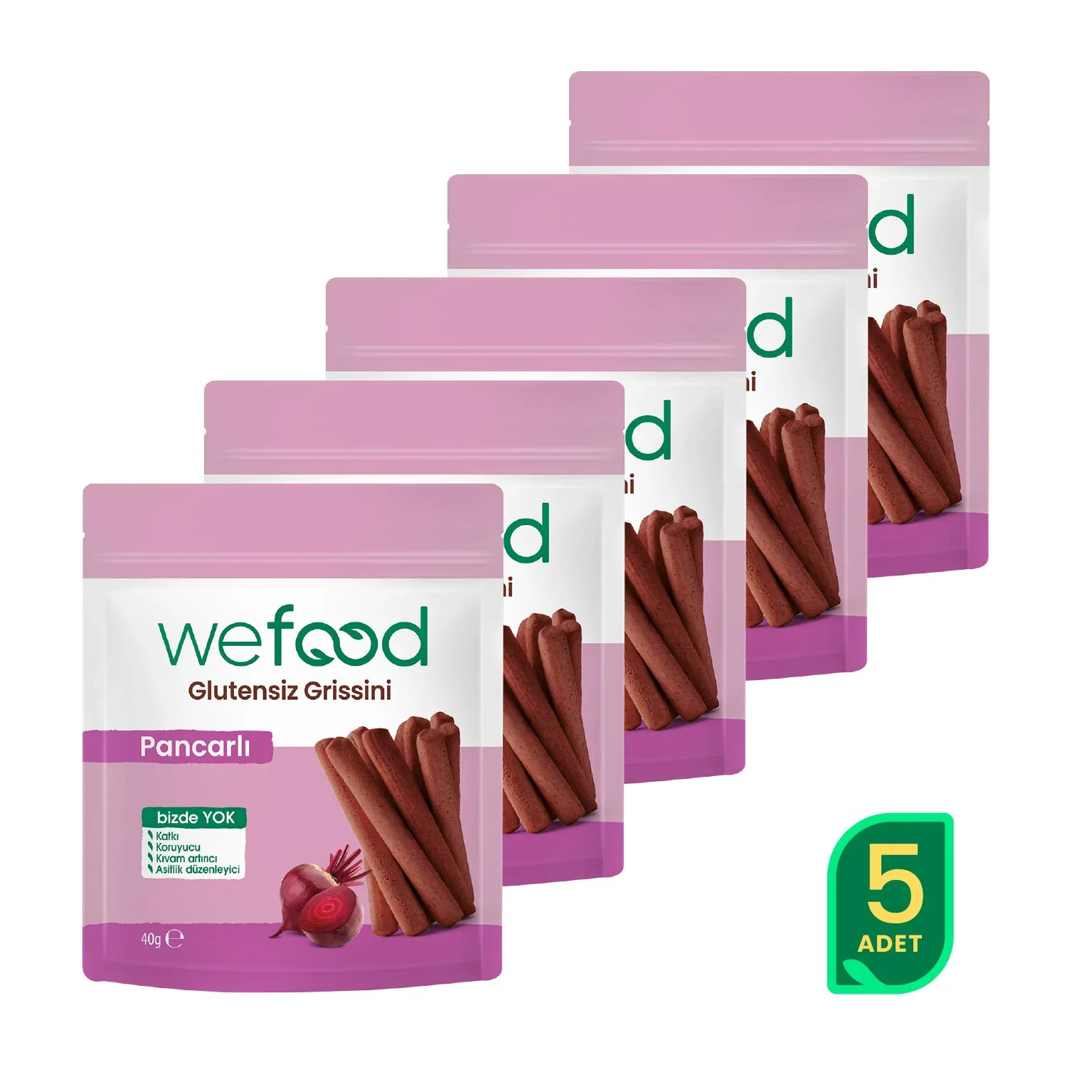 Wefood Glutensiz Grissini Pancarlı 40 g 5'li