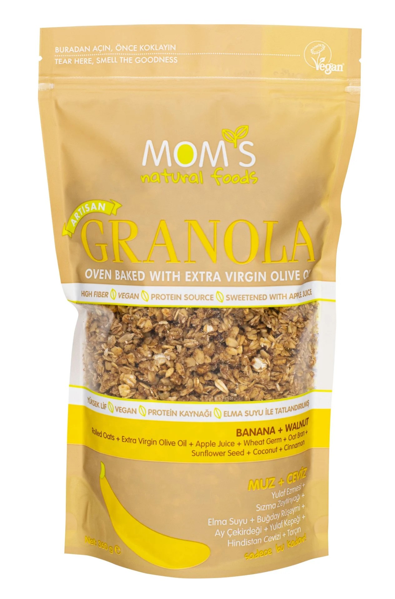 Mom's Muz - Ceviz GRANOLA 360g - Biokent Glutensiz