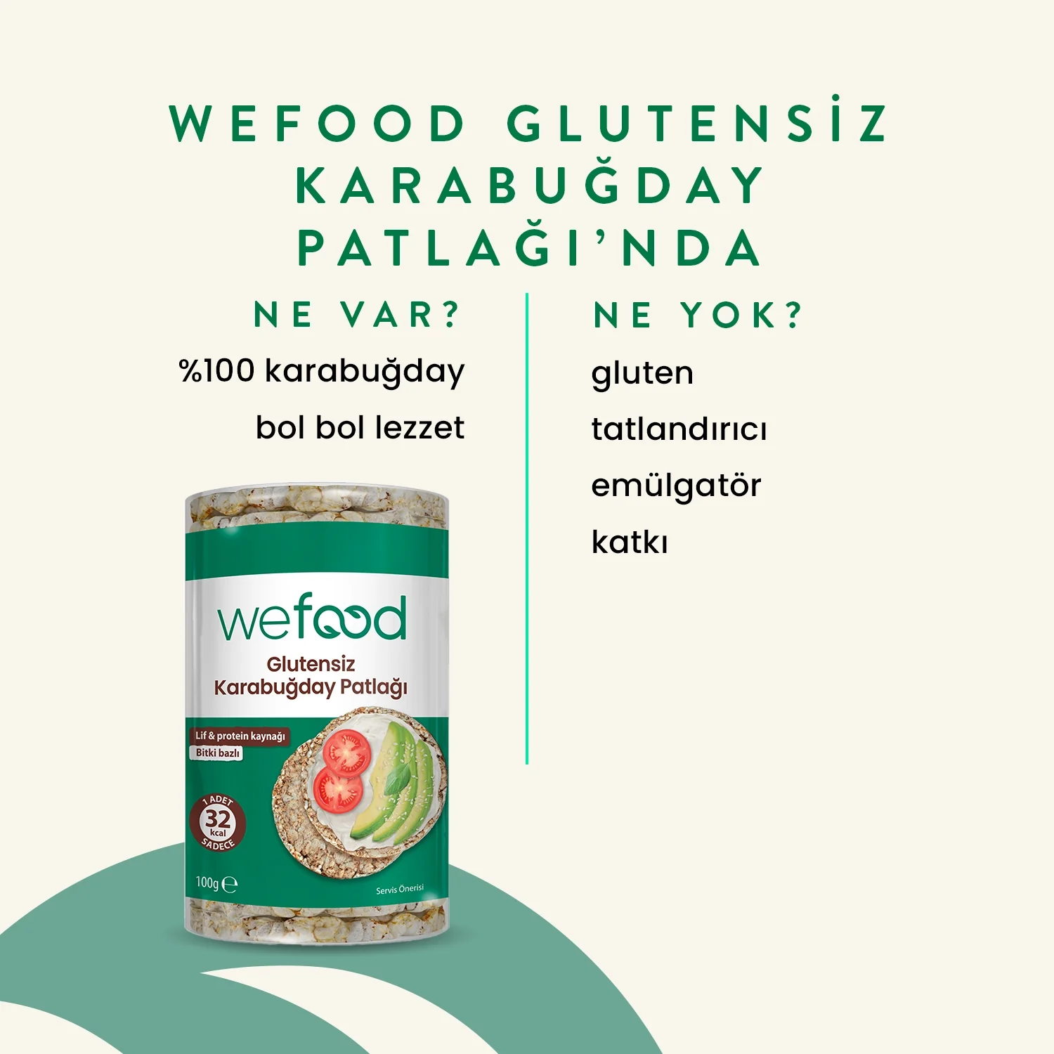 Glutensiz Karabuğday Patlağı  (Yüksek Lif) 100gr