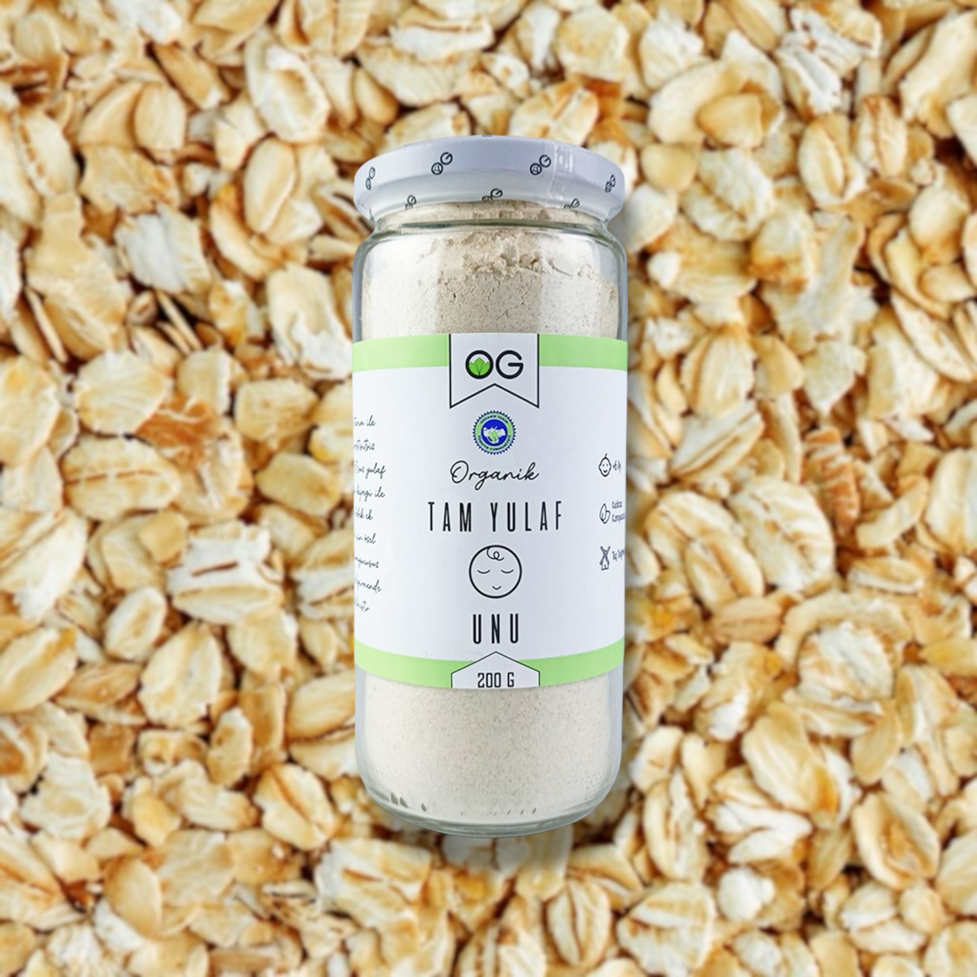Organik Tam Yulaf Unu 200 Gr +6 Ay