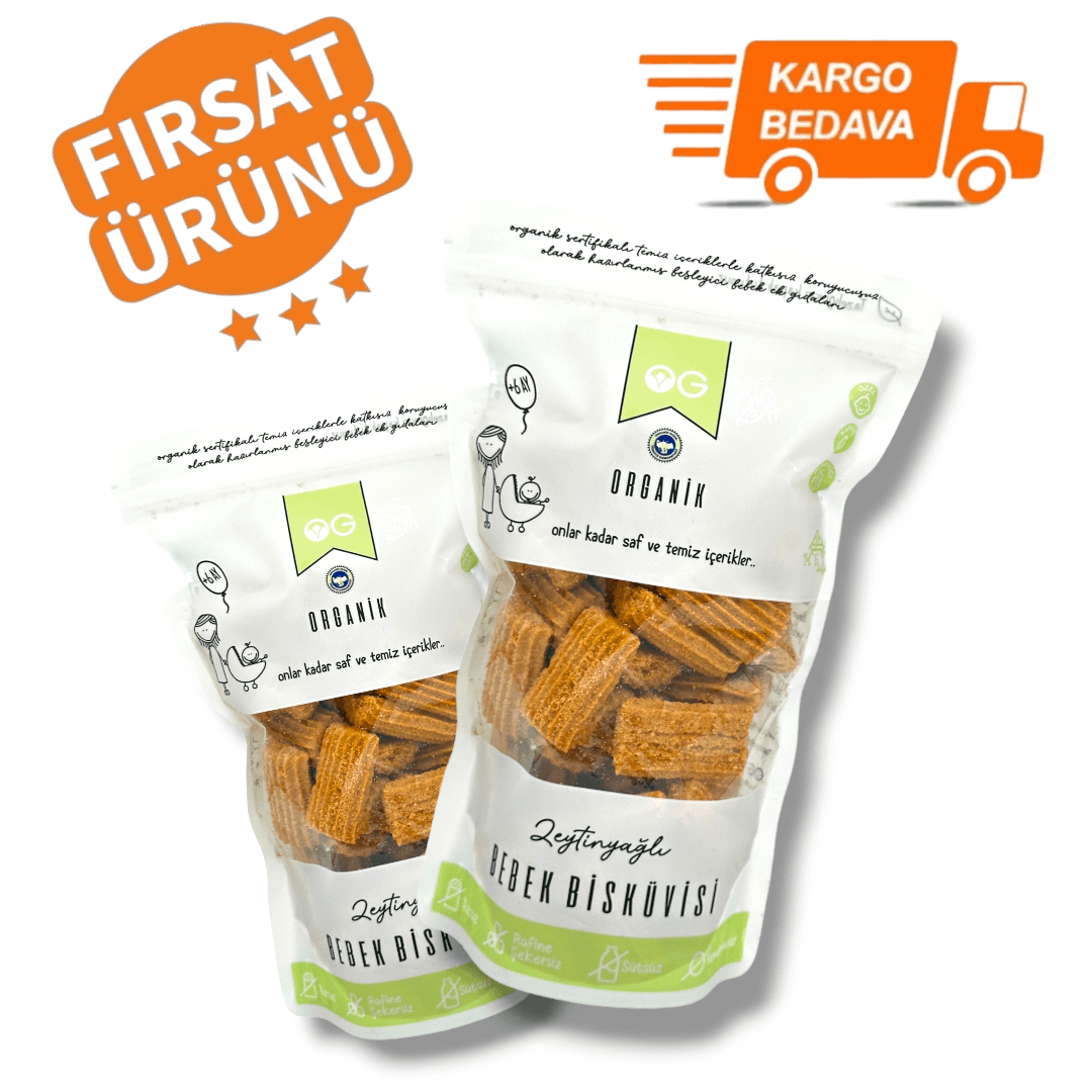 2'li OG Natural Organik Bebek Bisküvisi 2x300 Gr +6 Ay